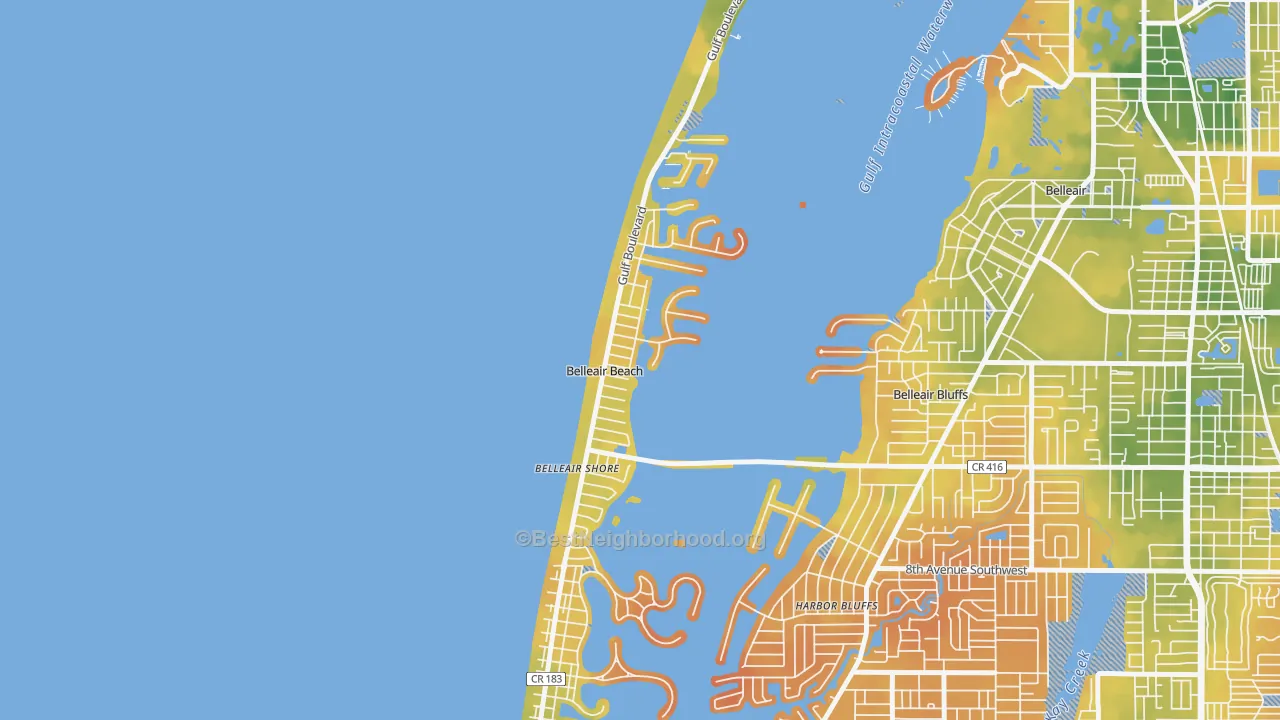 Bike Grade map of 33786, FL