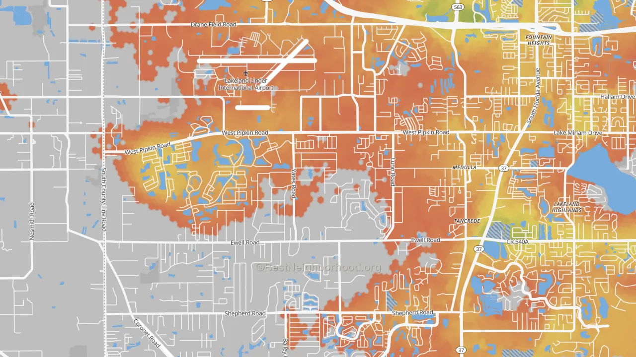 Bike Grade map of 33811, FL