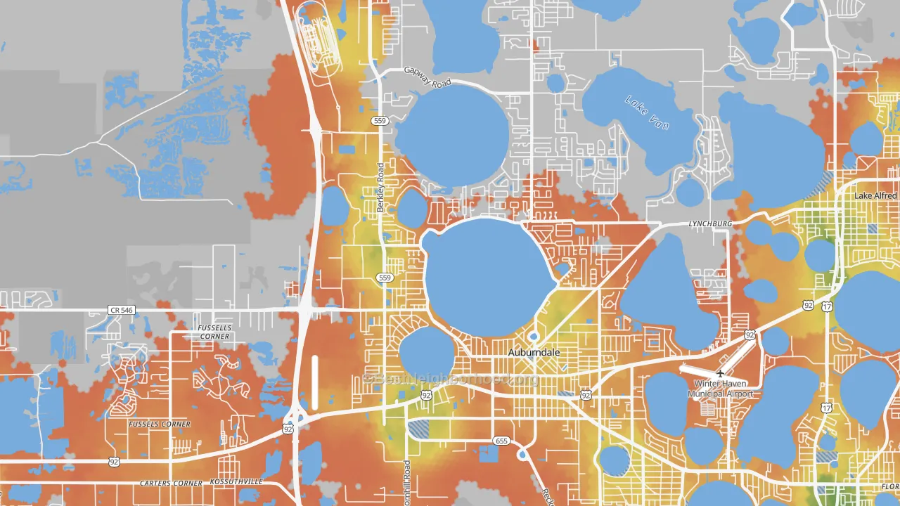Bike Grade map of 33823, FL