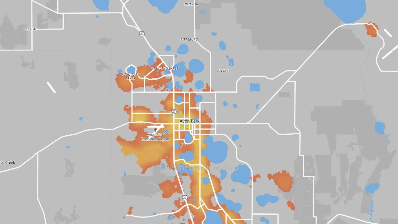 Bike Grade map of 33825, FL