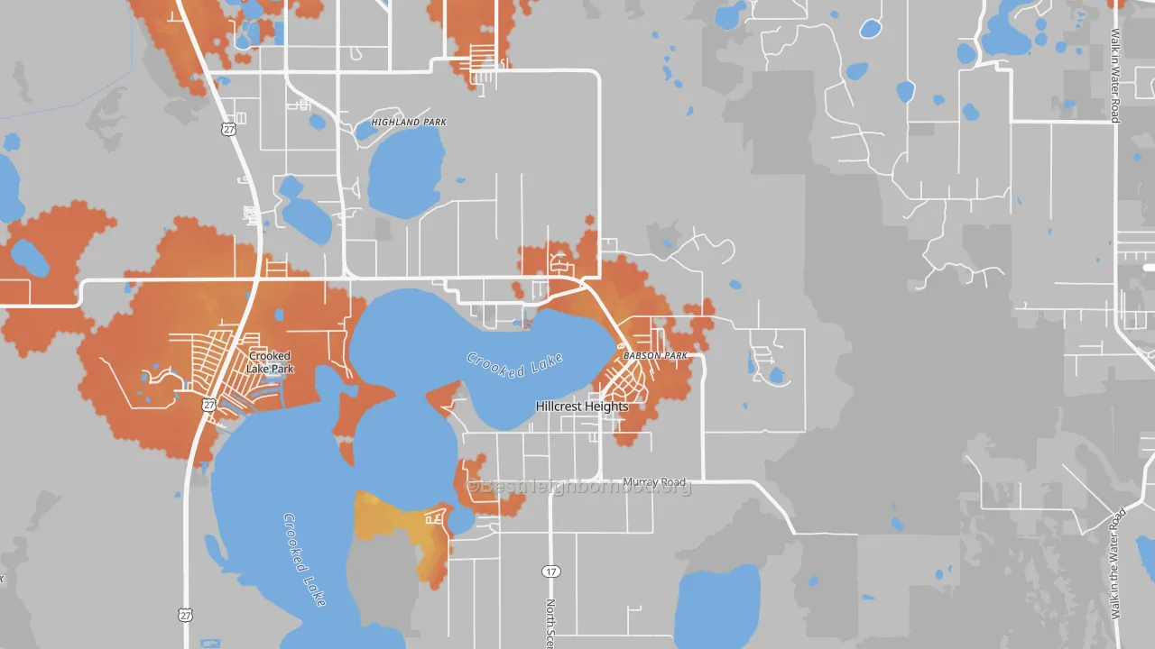 Bike Grade map of 33827, FL