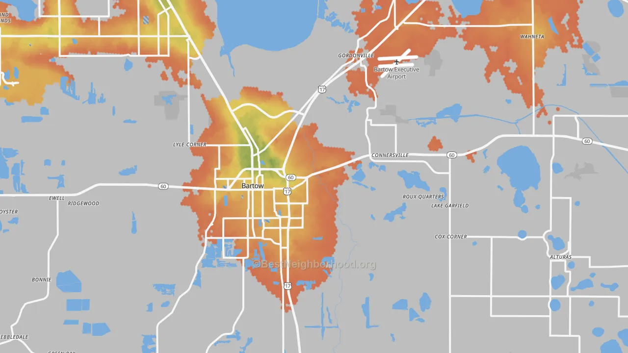 Bike Grade map of 33830, FL