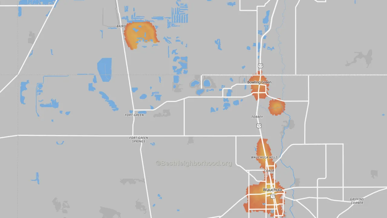 Bike Grade map of 33834, FL