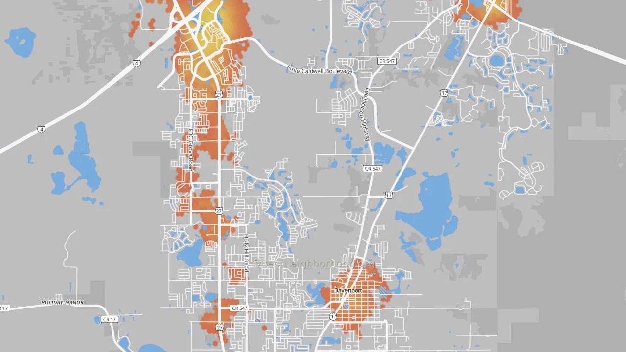 Bike Grade map of 33837, FL