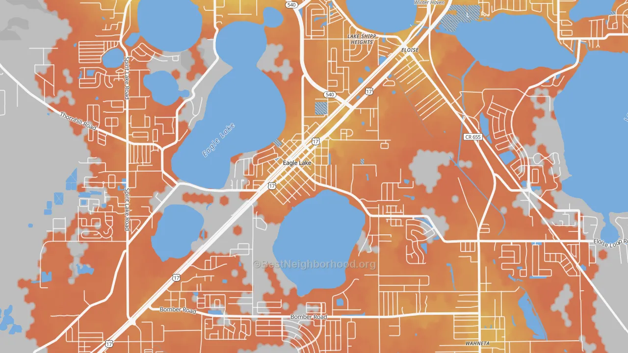 Bike Grade map of 33839, FL