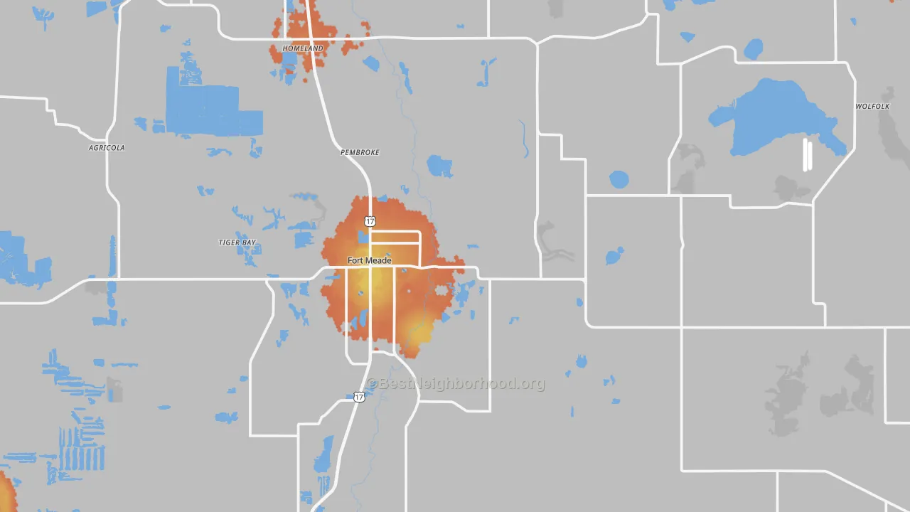 Bike Grade map of 33841, FL
