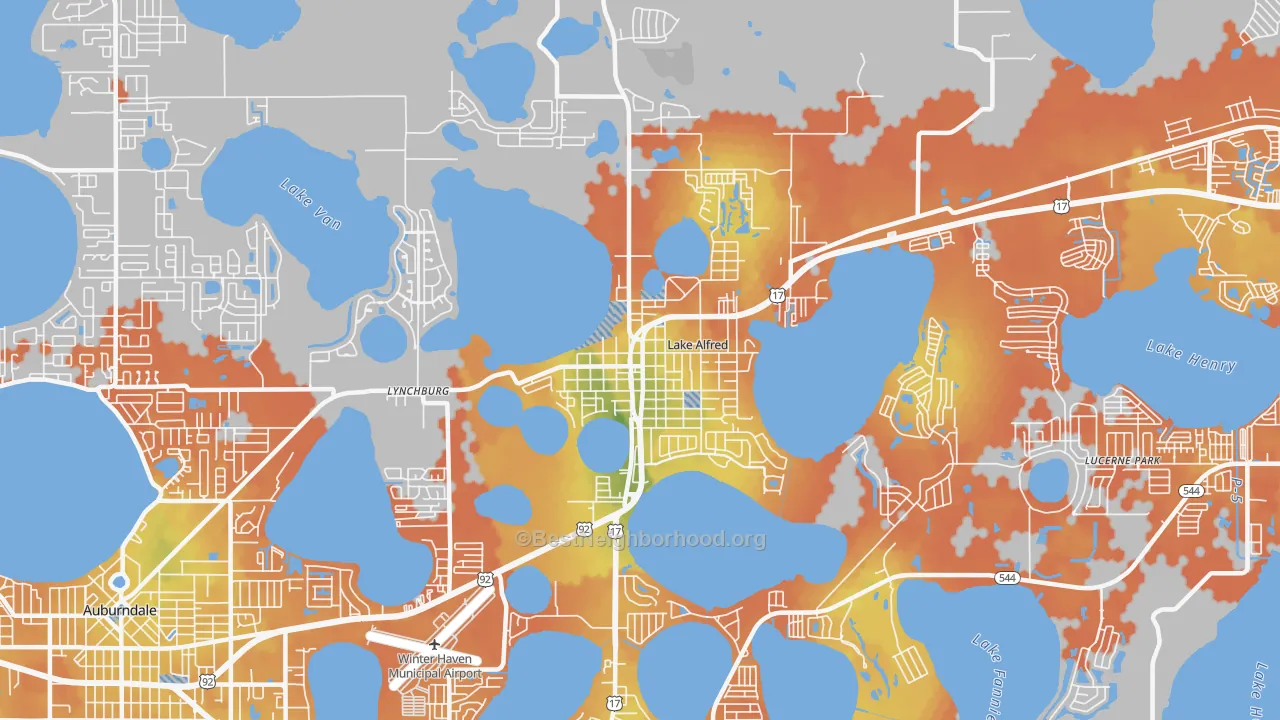 Bike Grade map of 33850, FL