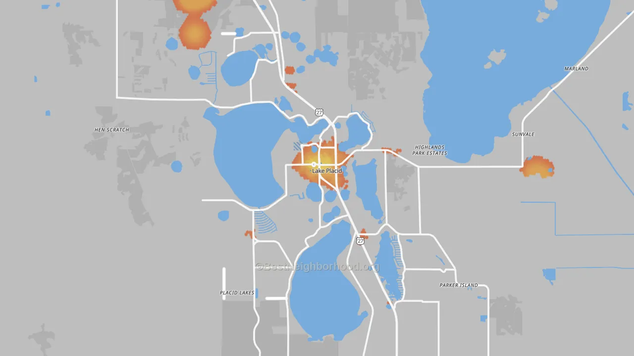 Bike Grade map of 33852, FL