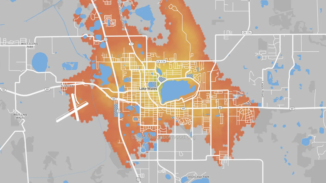 Bike Grade map of 33853, FL