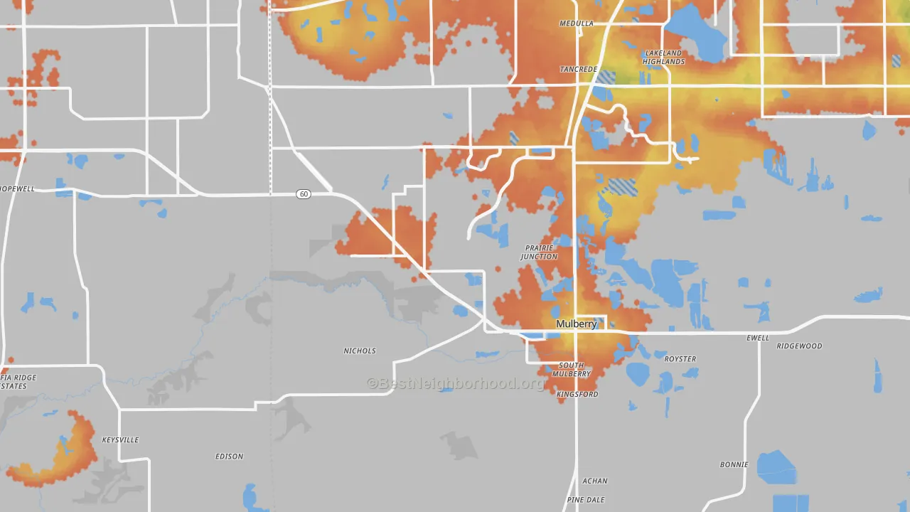 Bike Grade map of 33860, FL