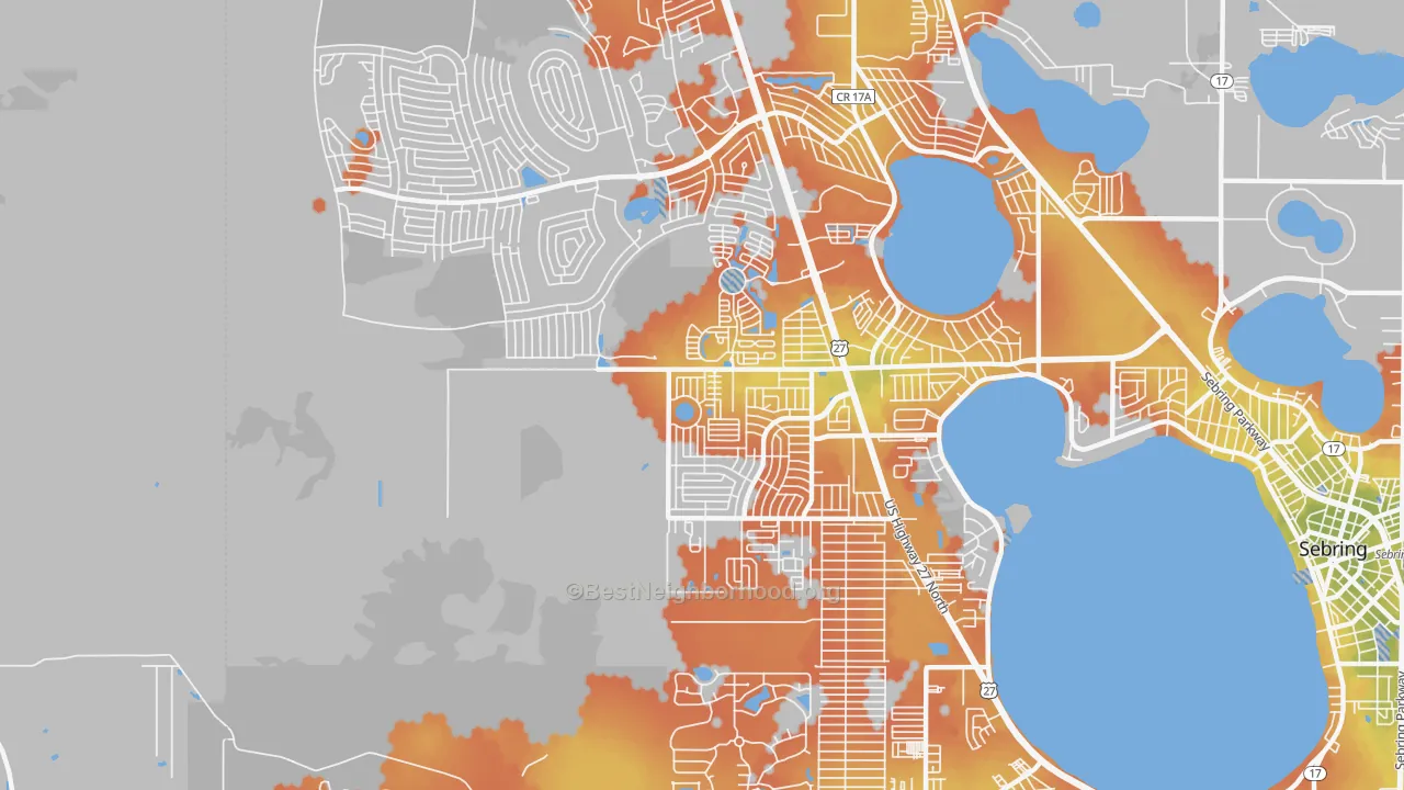 Bike Grade map of 33872, FL