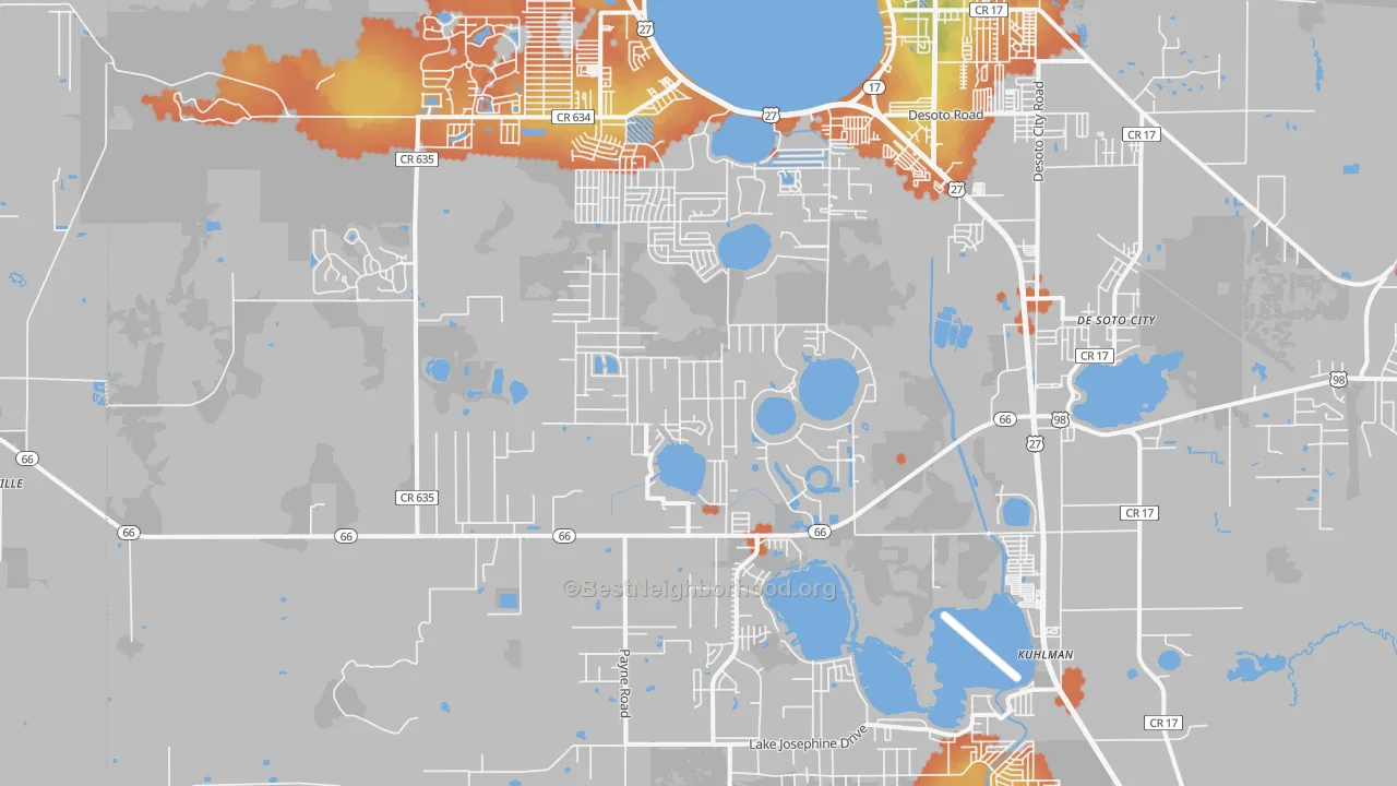 Bike Grade map of 33875, FL