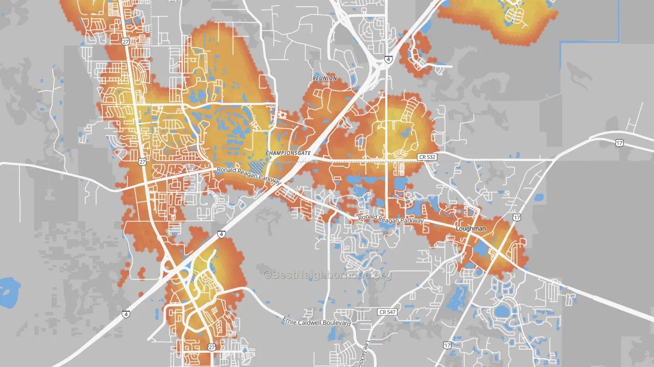 Bike Grade map of 33896, FL