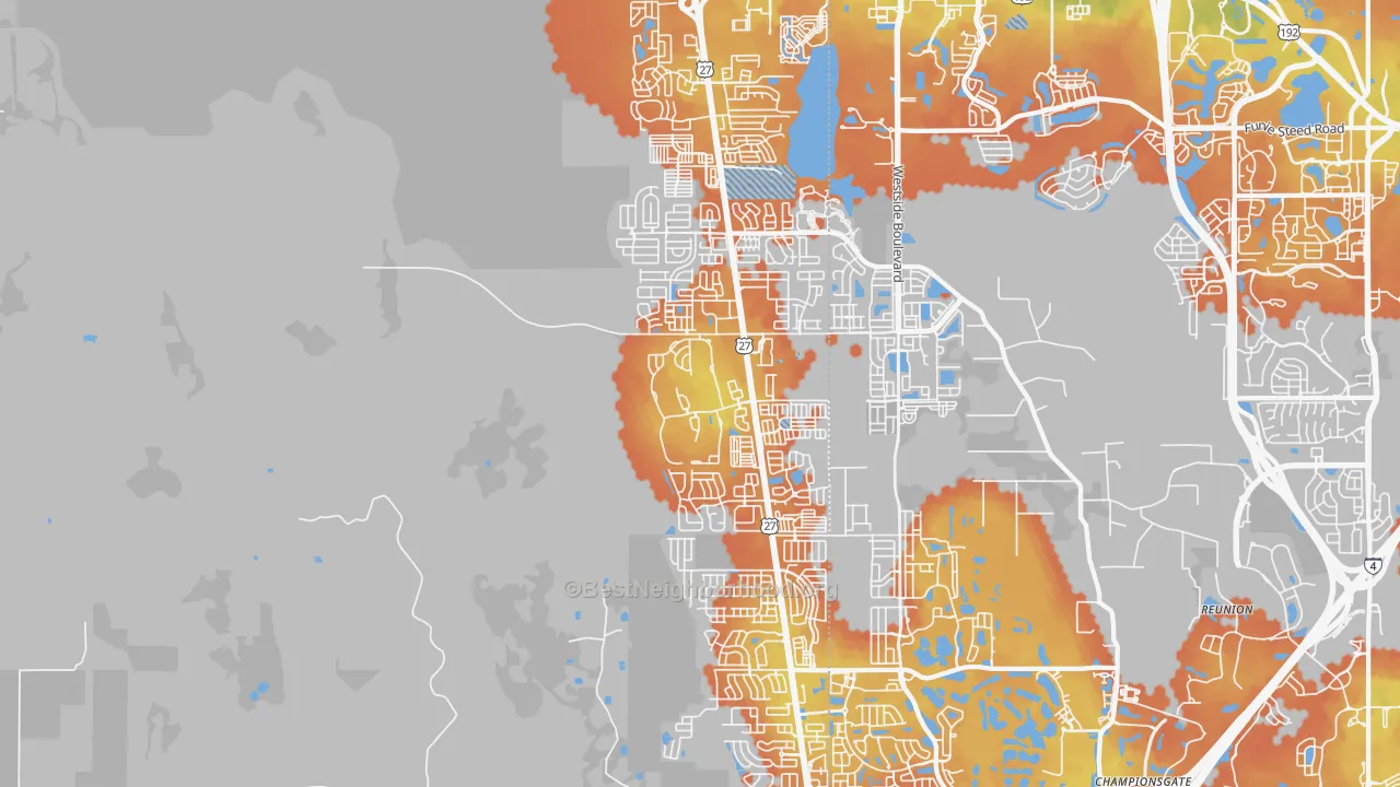 Bike Grade map of 33897, FL