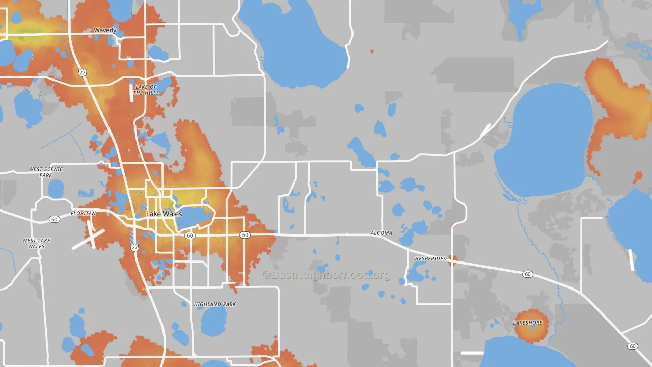 Bike Grade map of 33898, FL