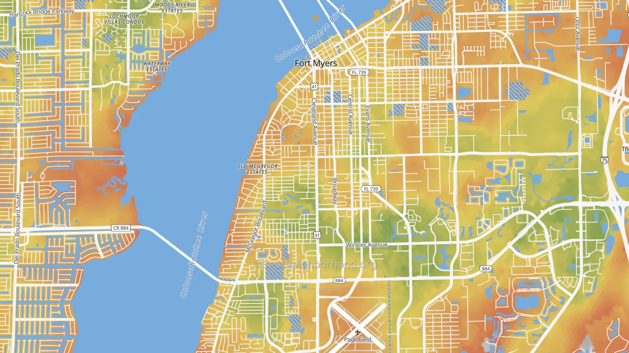 Bike Grade map of 33901, FL