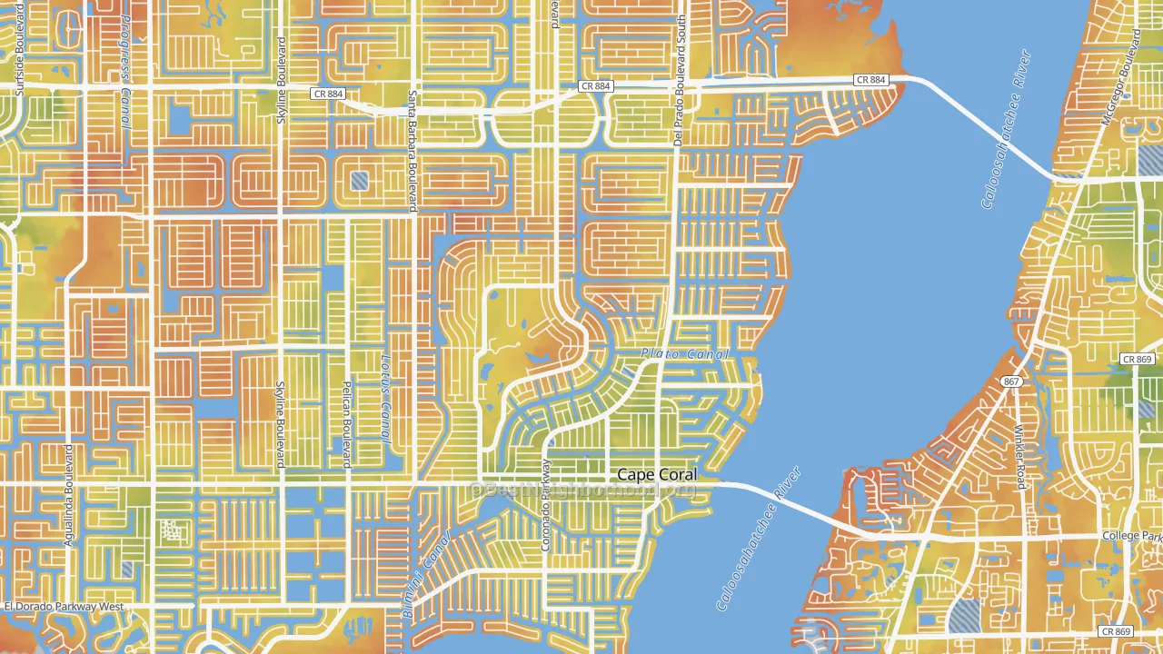 Bike Grade map of 33904, FL