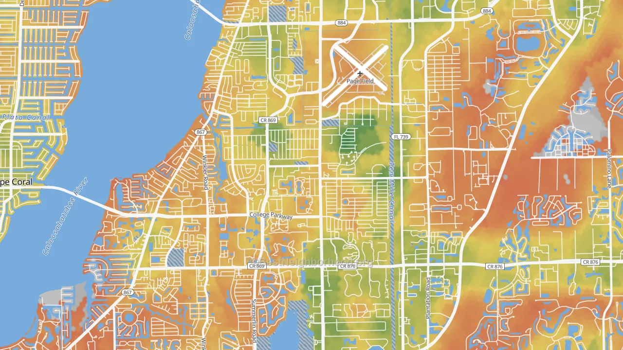 Bike Grade map of 33907, FL