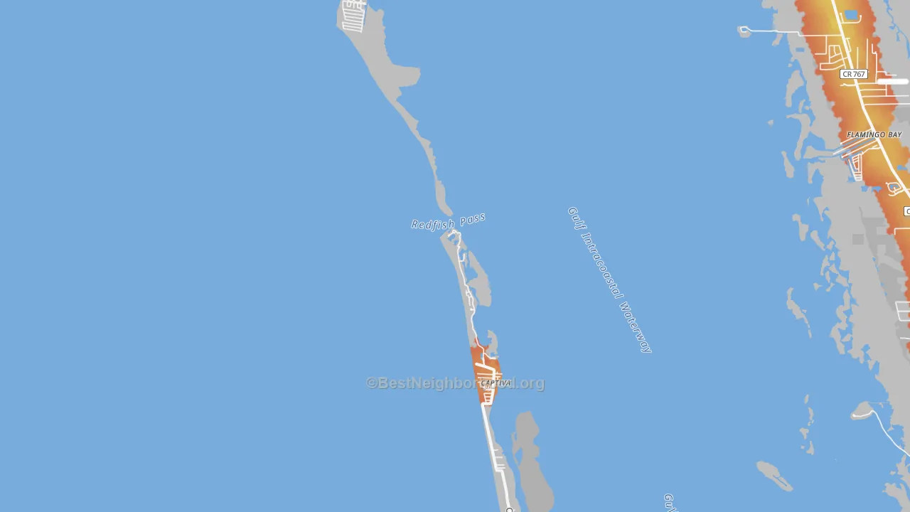Bike Grade map of 33924, FL