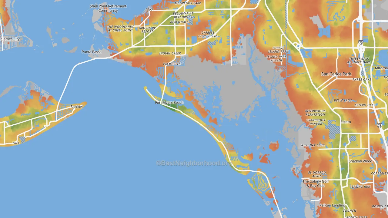 Bike Grade map of 33931, FL