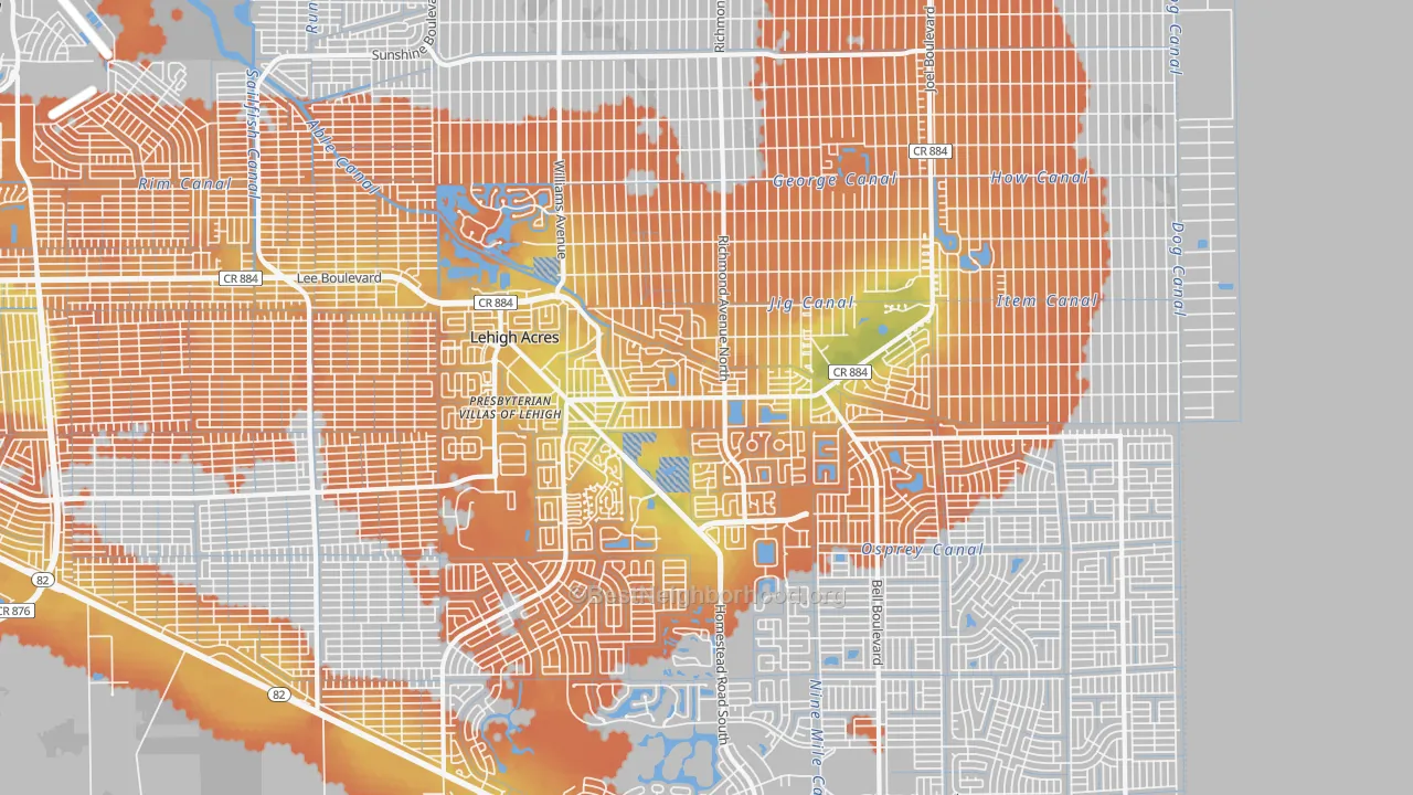 Bike Grade map of 33936, FL