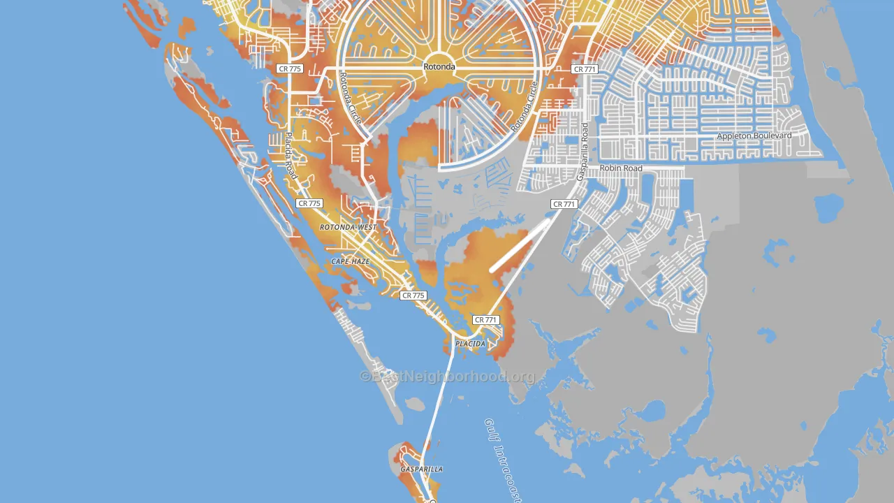 Bike Grade map of 33946, FL