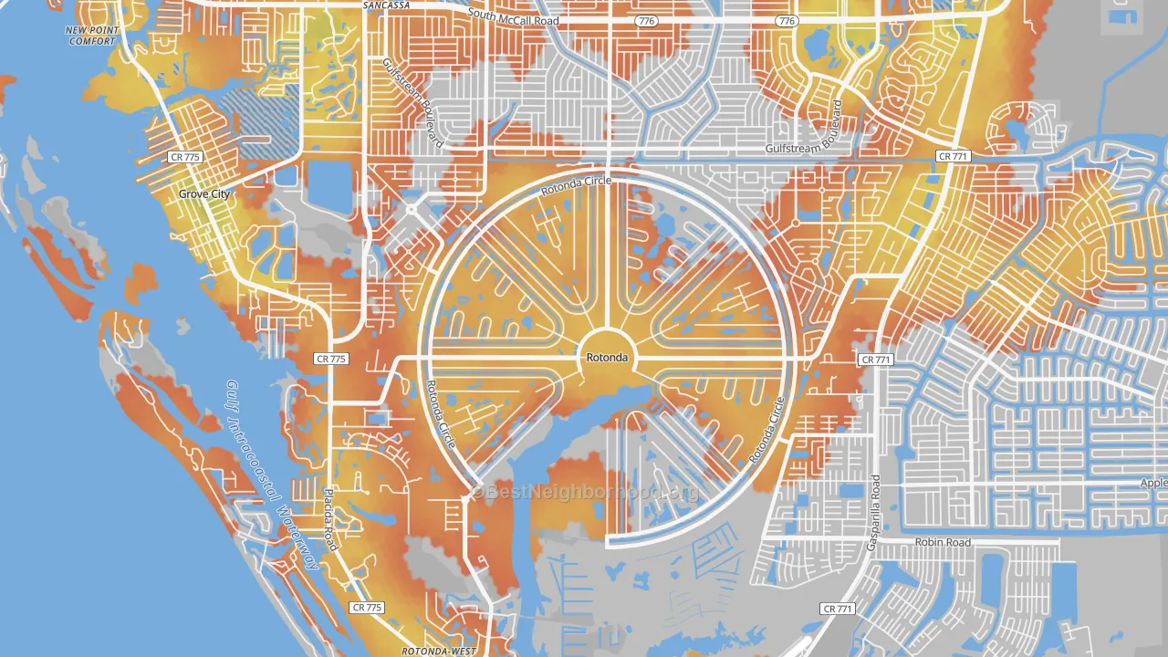 Bike Grade map of 33947, FL