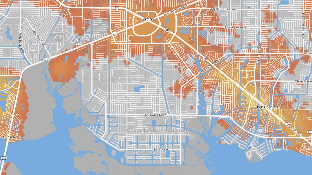 Bike Grade map of 33948, FL
