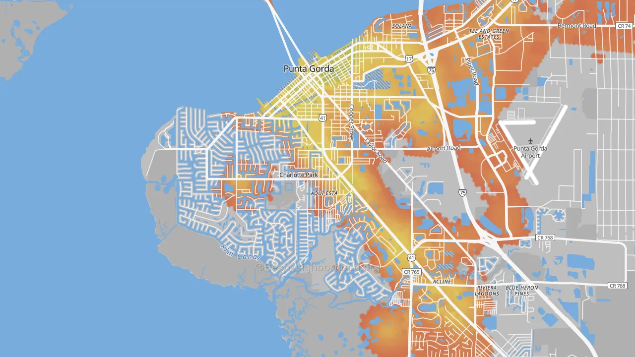 Bike Grade map of 33950, FL