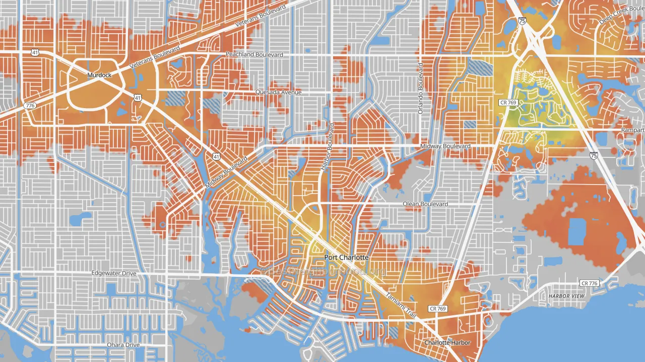 Bike Grade map of 33952, FL