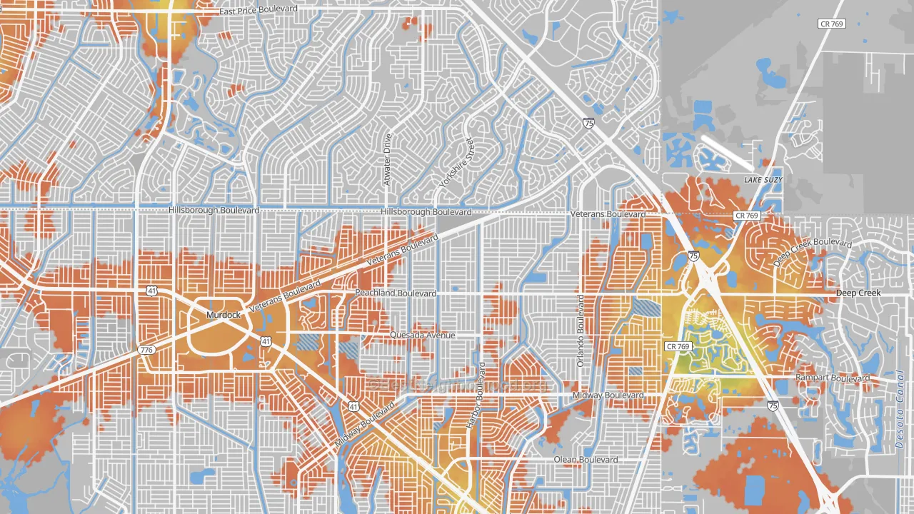 Bike Grade map of 33954, FL