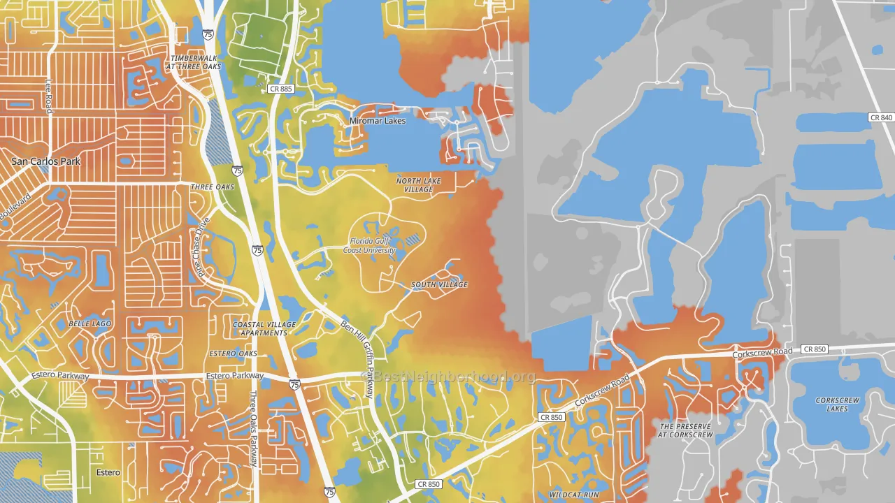 Bike Grade map of 33965, FL