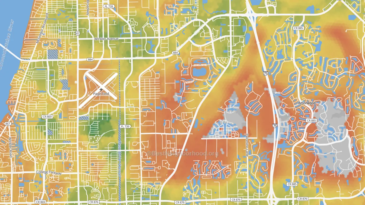Bike Grade map of 33966, FL