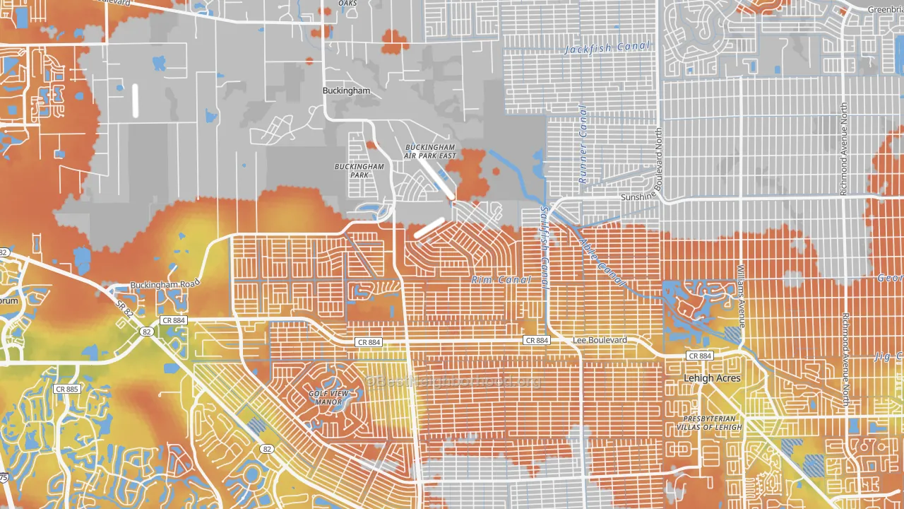 Bike Grade map of 33971, FL