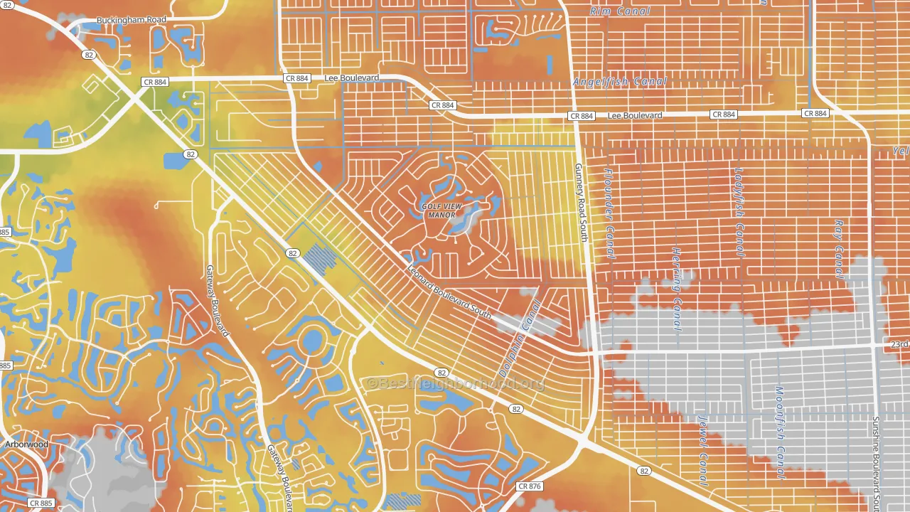 Bike Grade map of 33973, FL