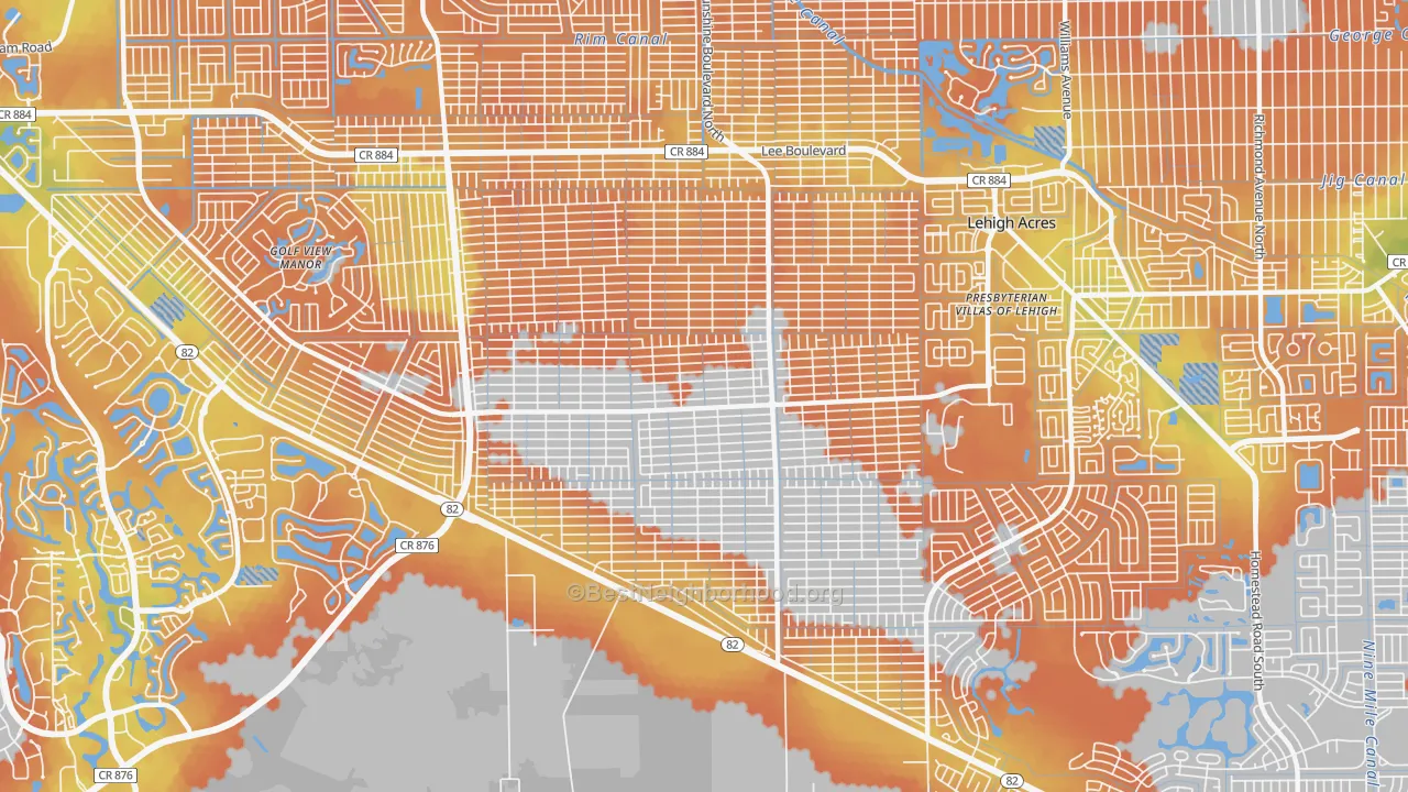 Bike Grade map of 33976, FL
