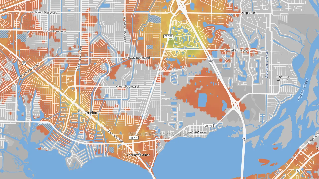 Bike Grade map of 33980, FL