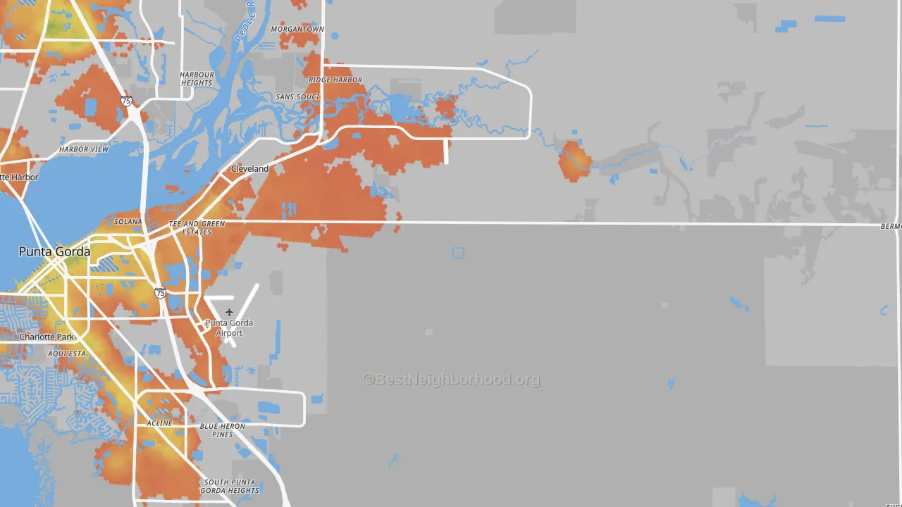 Bike Grade map of 33982, FL
