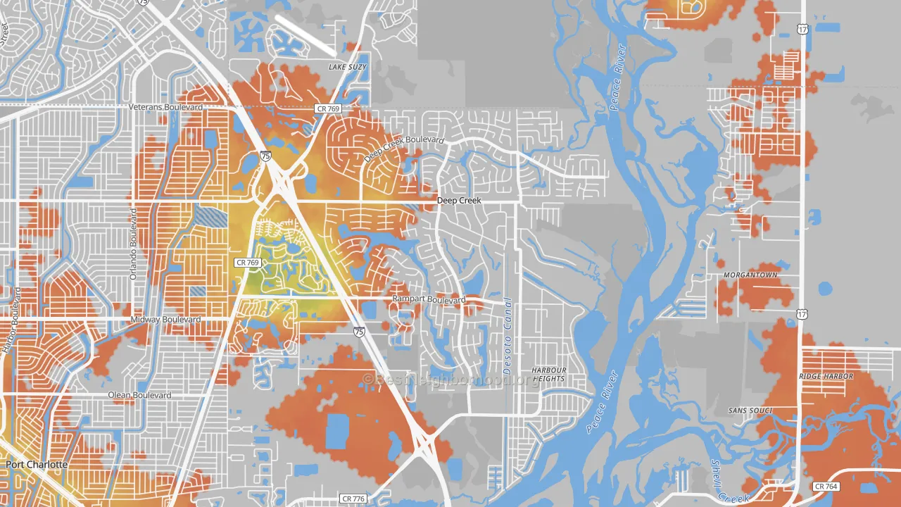 Bike Grade map of 33983, FL