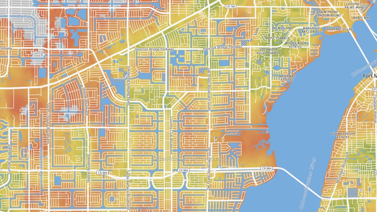 Bike Grade map of 33990, FL