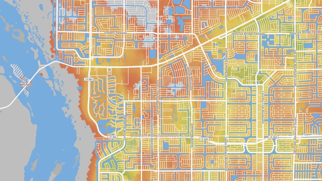 Bike Grade map of 33991, FL