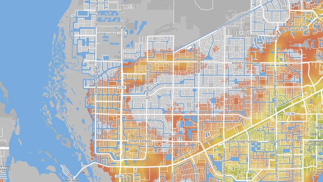 Bike Grade map of 33993, FL