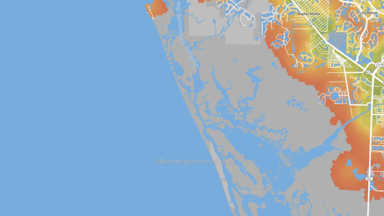 Bike Grade map of 34101, FL