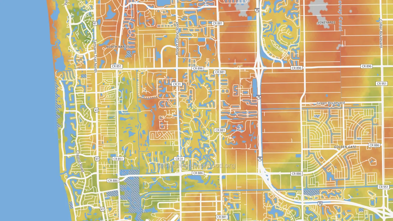 Bike Grade map of 34105, FL