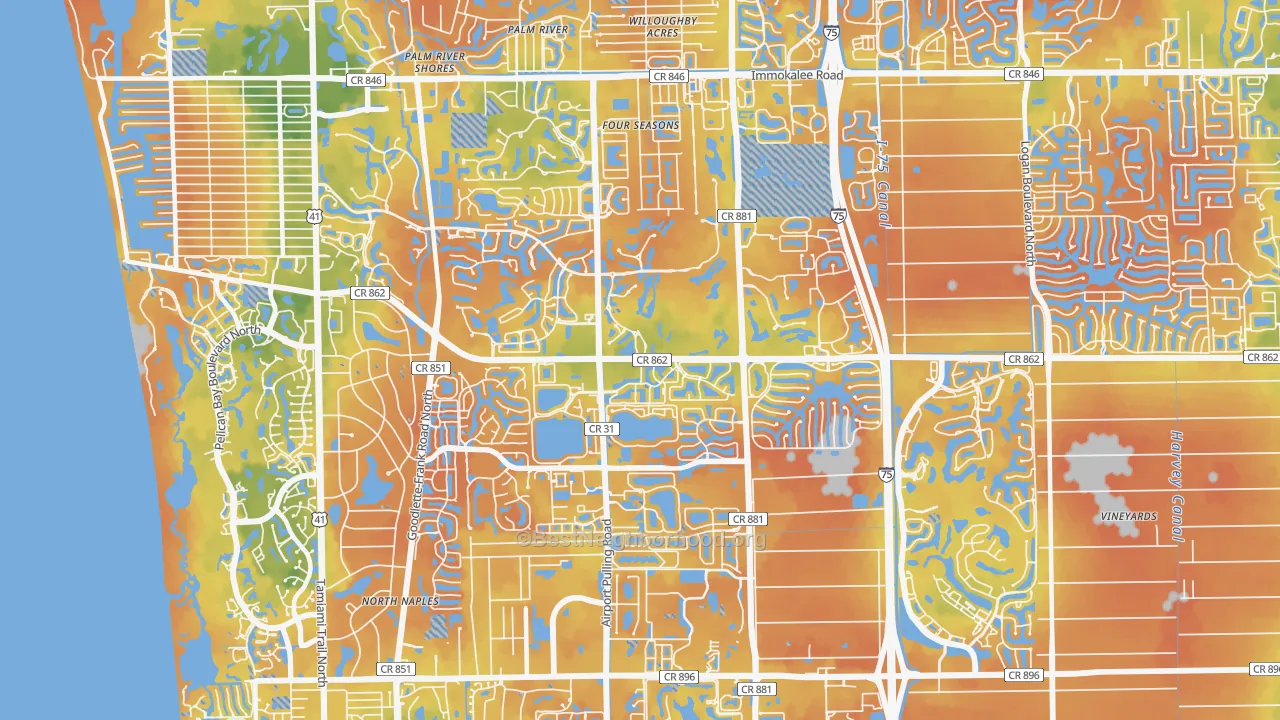 Bike Grade map of 34109, FL