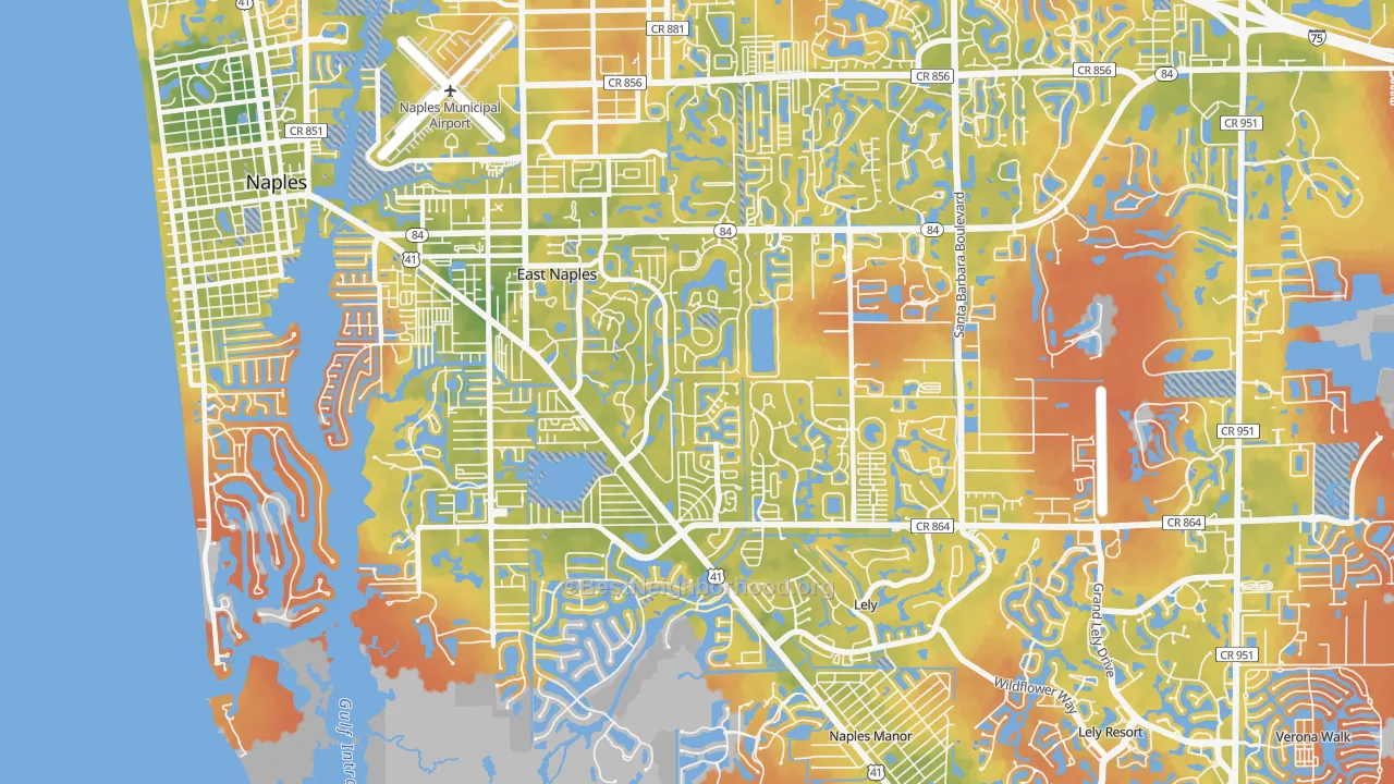 Bike Grade map of 34112, FL