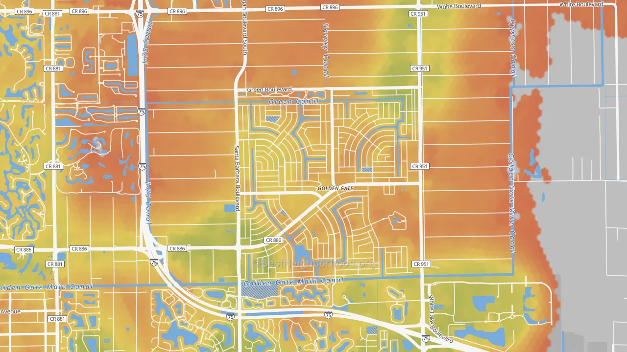 Bike Grade map of 34116, FL