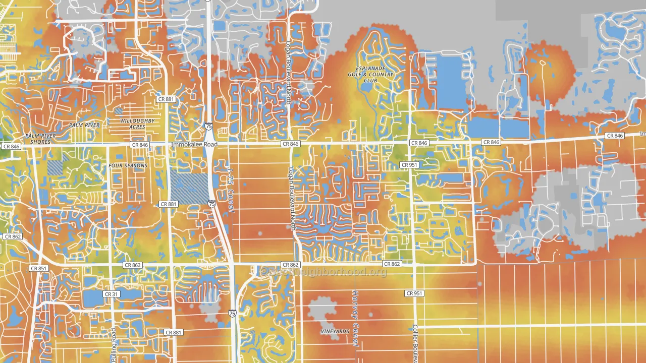 Bike Grade map of 34119, FL