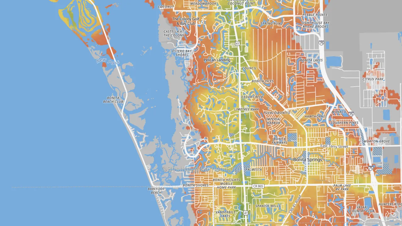 Bike Grade map of 34134, FL