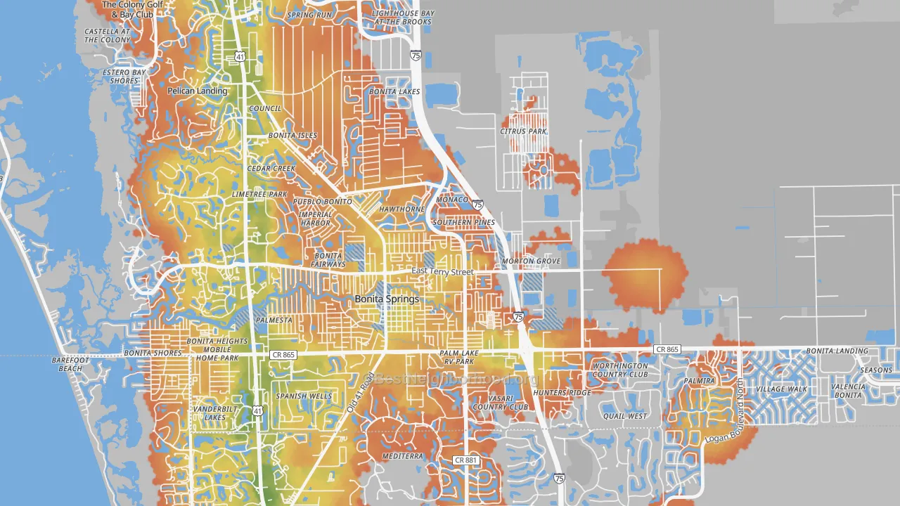 Bike Grade map of 34135, FL